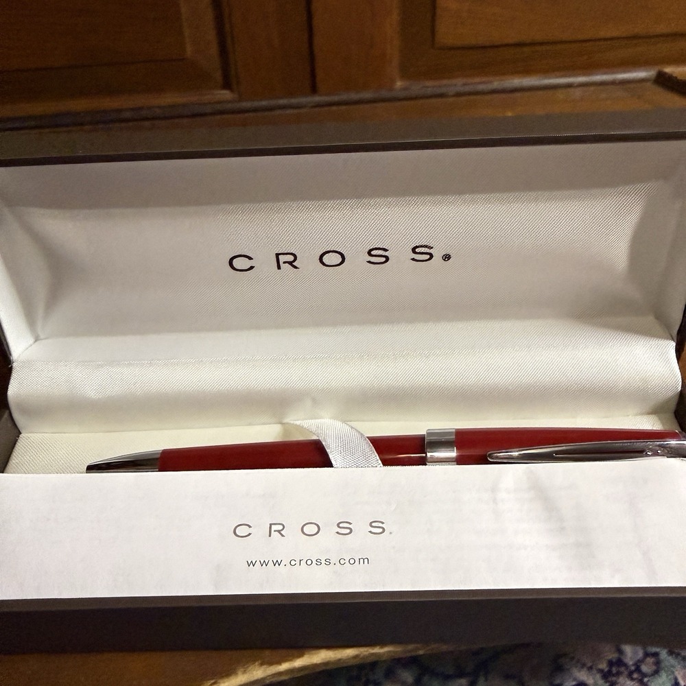 CROSS AT0152-2 AVENTURA  DEEP Blue Ballpoint Pen CHROME ACCENTS